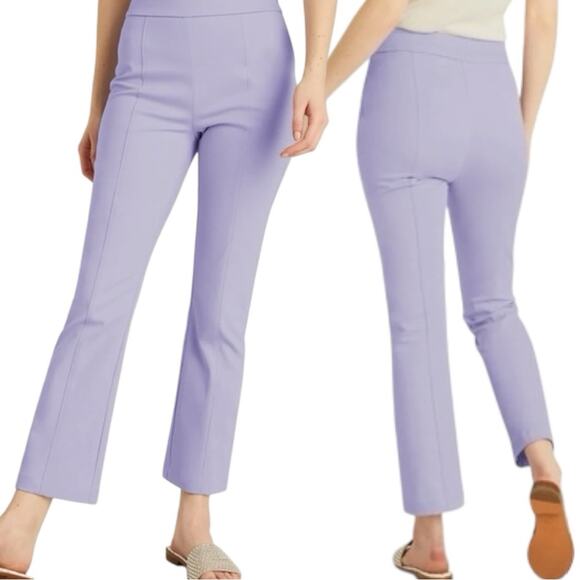 NWT Hill House The Claire Pants Mid Rise Lavender Stretch Cotton Size XS - Picture 1 of 9